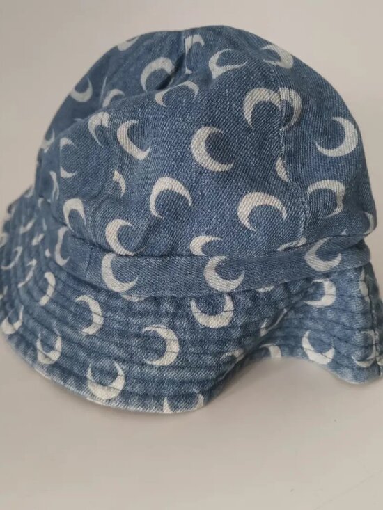 MARINE SERRE Women\'s Denim Bucket Hat Casual Sun Protection Visor